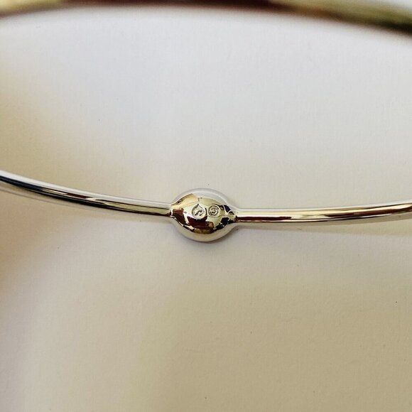 Swarovski bangle bracelet crystal Silver Gray Black Metallic - No Box Size M - Picture 2 of 6